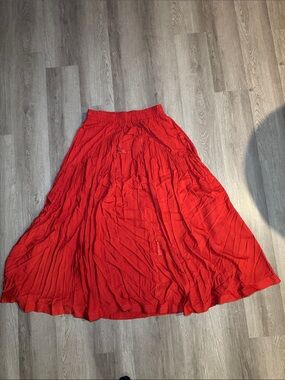 New York & Company Red Maxi Skirt
